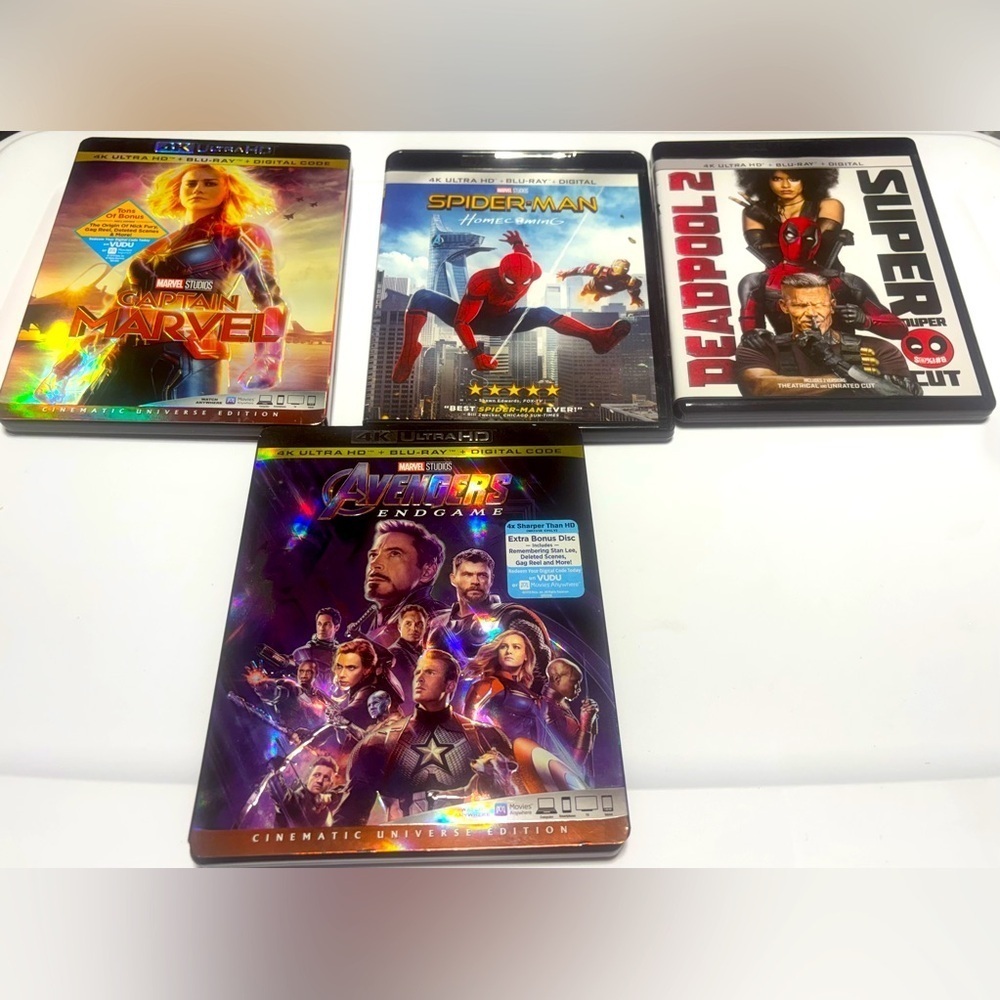 Marvel Bundle UV HDR Blu-Ray, DVD, & Digital Code Combo Packs. Includes 4